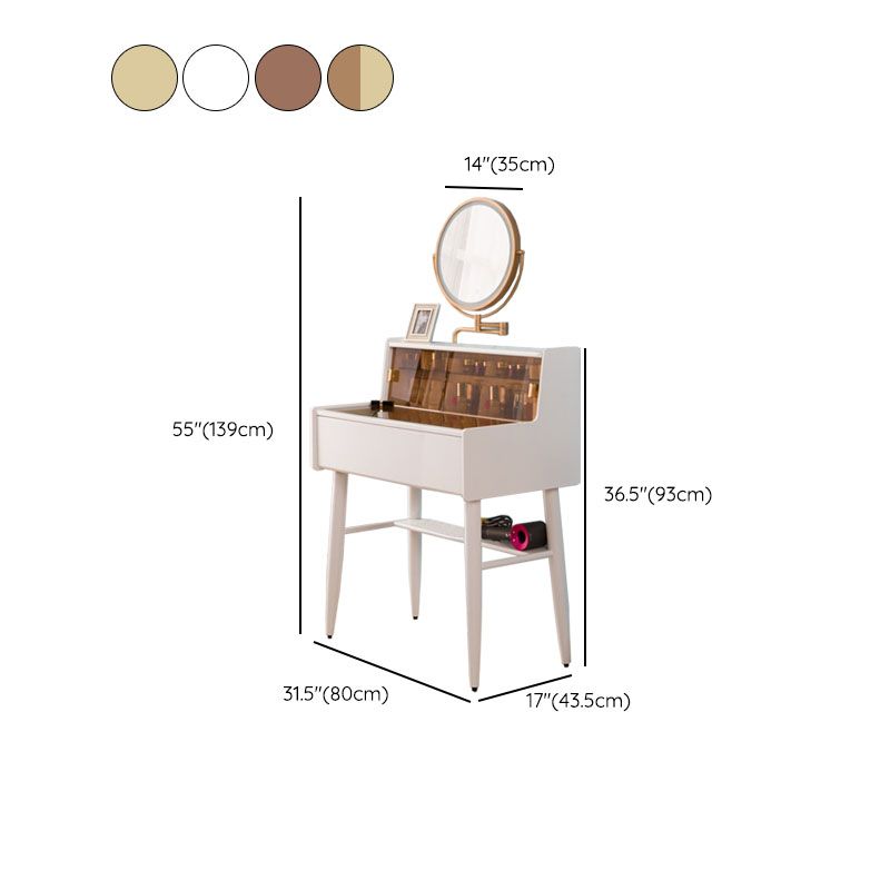 Contemporary Glass Makeup Counter Bedroom 36.6" H Make-up Vanity