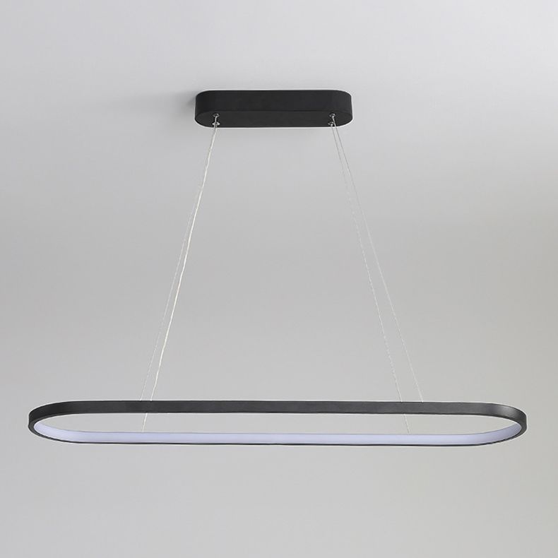 Nordic Linear Chandelier Metal Single Light Chandelier Pendant for Living Room