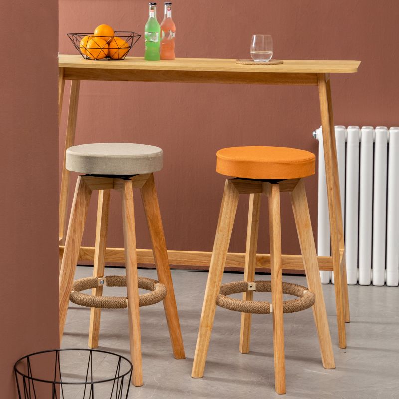 Piernas de madera de asiento redondo de estilo de bar de estilo industrial para bar de restaurantes