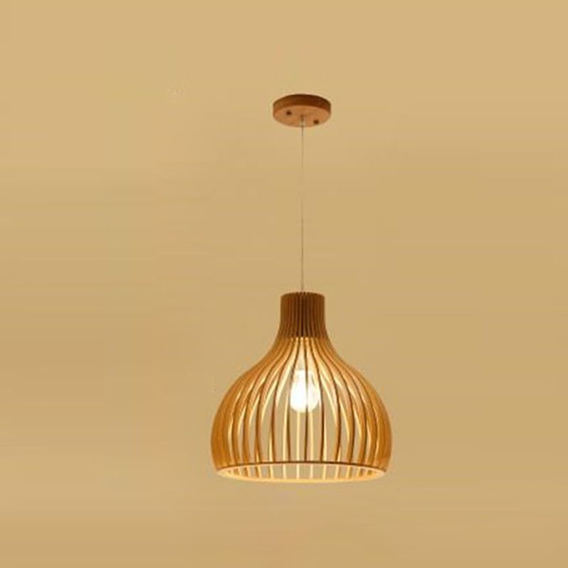 Éclairage suspendu de style contemporain avec une teinte en bois avec une teinte en bois