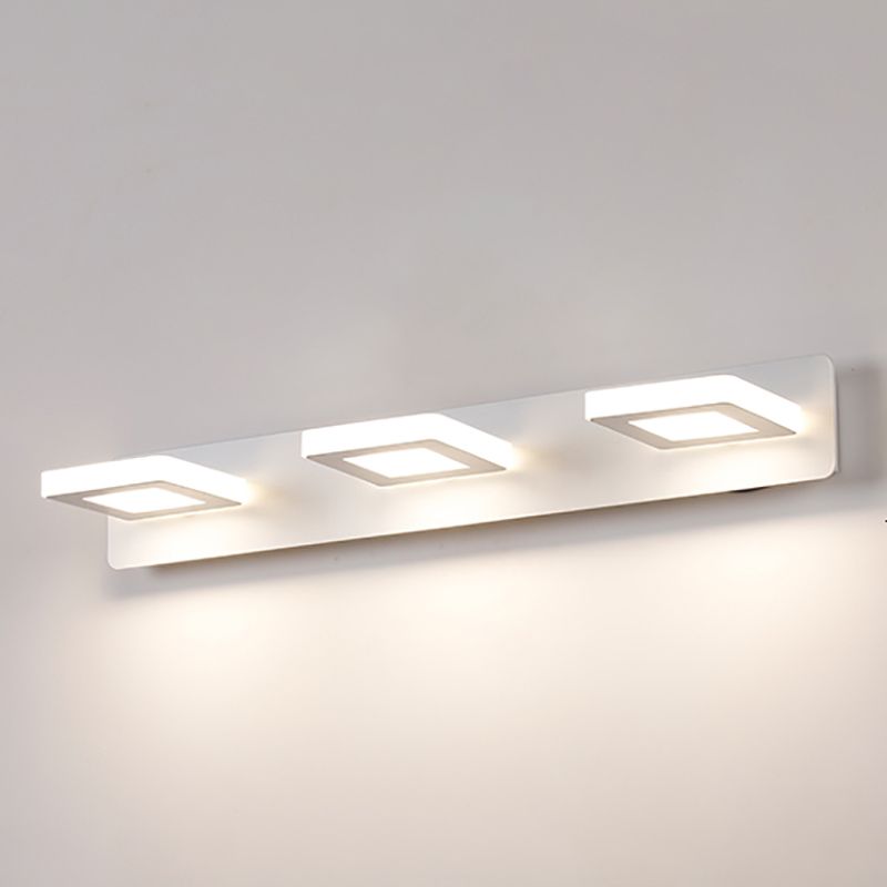 Postmodern Metal Vanity Light Strip White Multi Lights Mperror Light per il bagno