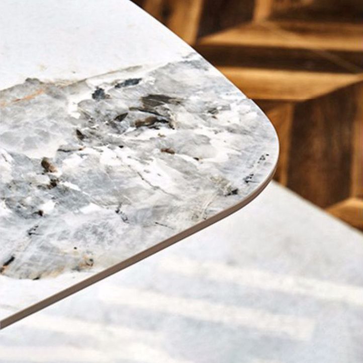 Modern Sintered Stone Rectangle Dining Set Standard Height Black Legs Home Use Dining Set