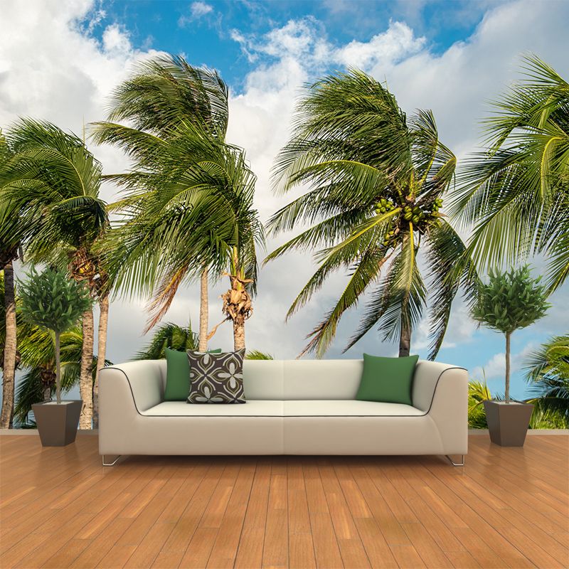 Large Tropical Scenery with Palm Trees Contemporary Decorating Wall Art, Waterproof