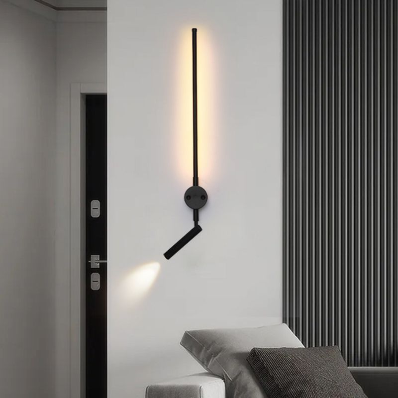 Stile moderno a forma lineare murale sconce metallo 2 illuminazione da parete per lettura