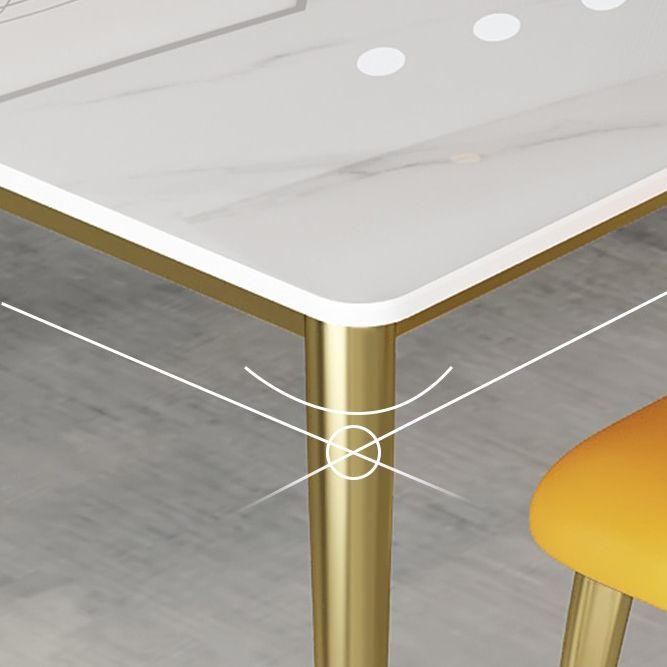Traditional Luxury 4 Legs Furniture Stone Dining Table for Dining Room