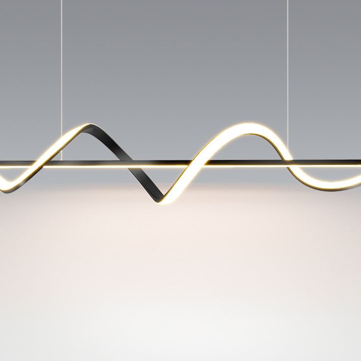 Metal Linear Shade Island Pendant Modern Style Multi Light Island Lighting for Living Room