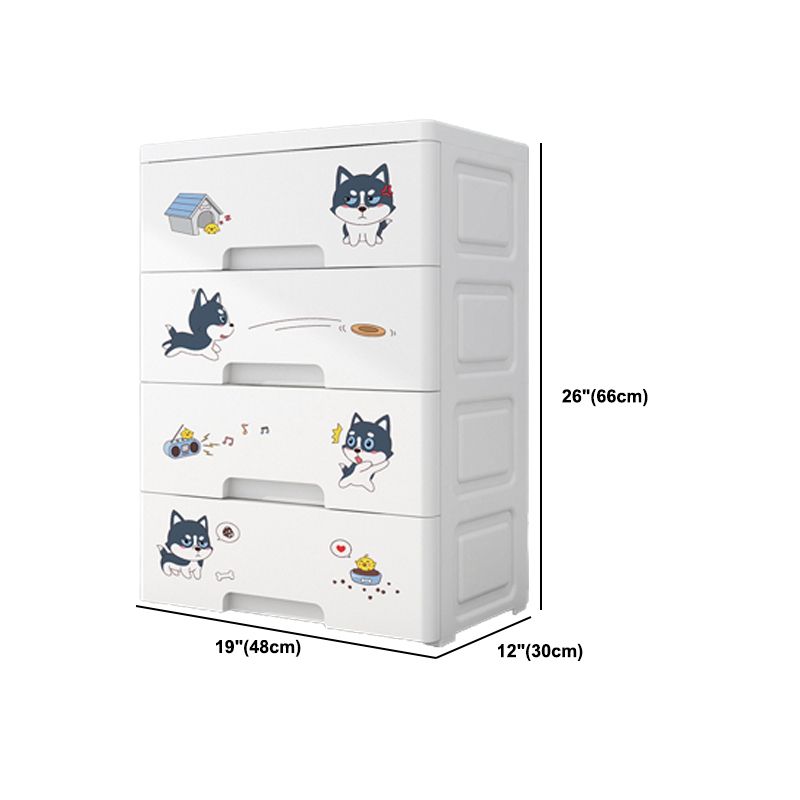 Contemporary Wardrobe White Color Plastic Wardrobe Closet with Drawers