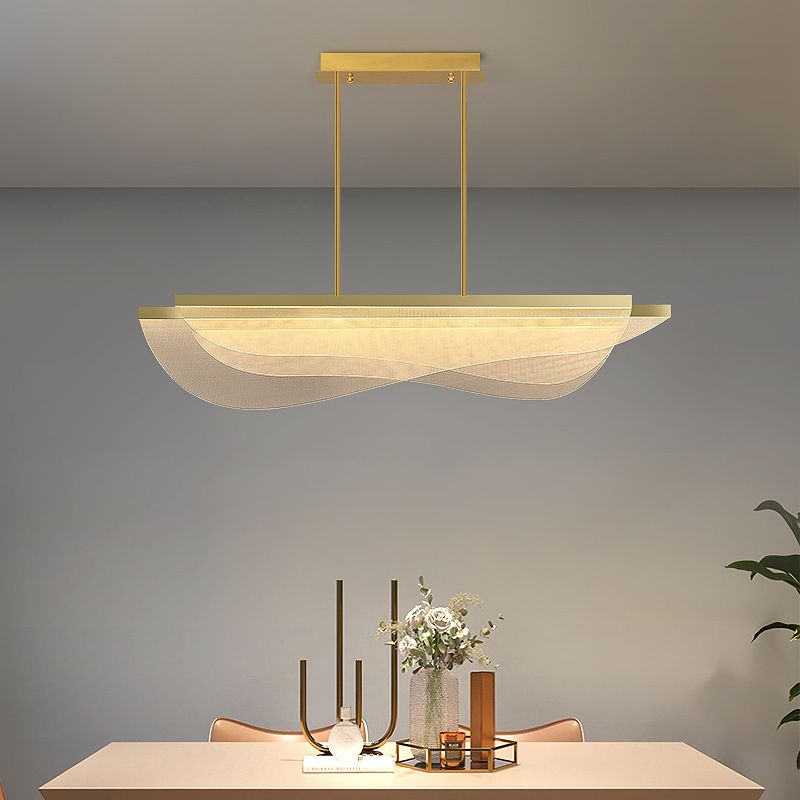 Modern Lighting Chandelier Island Lighting Fixtures Metal 3 Light Island Lights in Gold