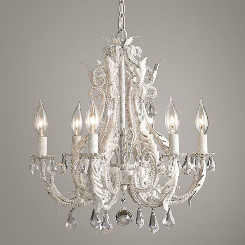 American Style Candle Chandelier Light Fixtures Multi-Head Suspension Pendant Lamps with Crystal