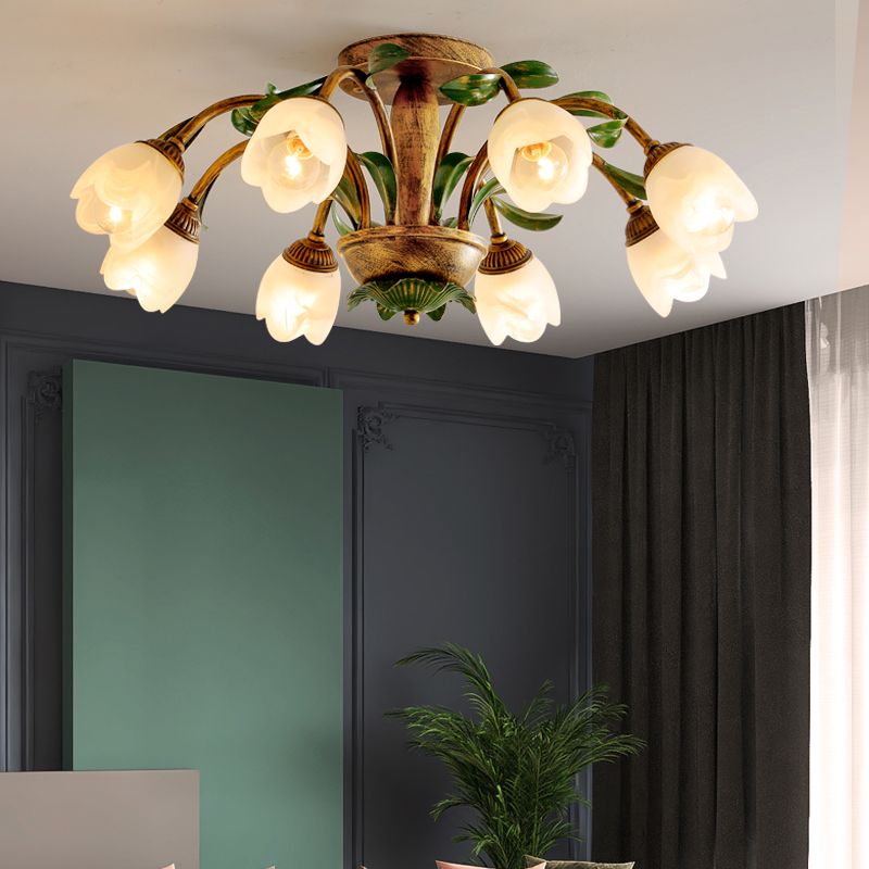 Simple Style Flush Mount Ceiling Light Fixtures Modern Ceiling Lamp with Glass Shade