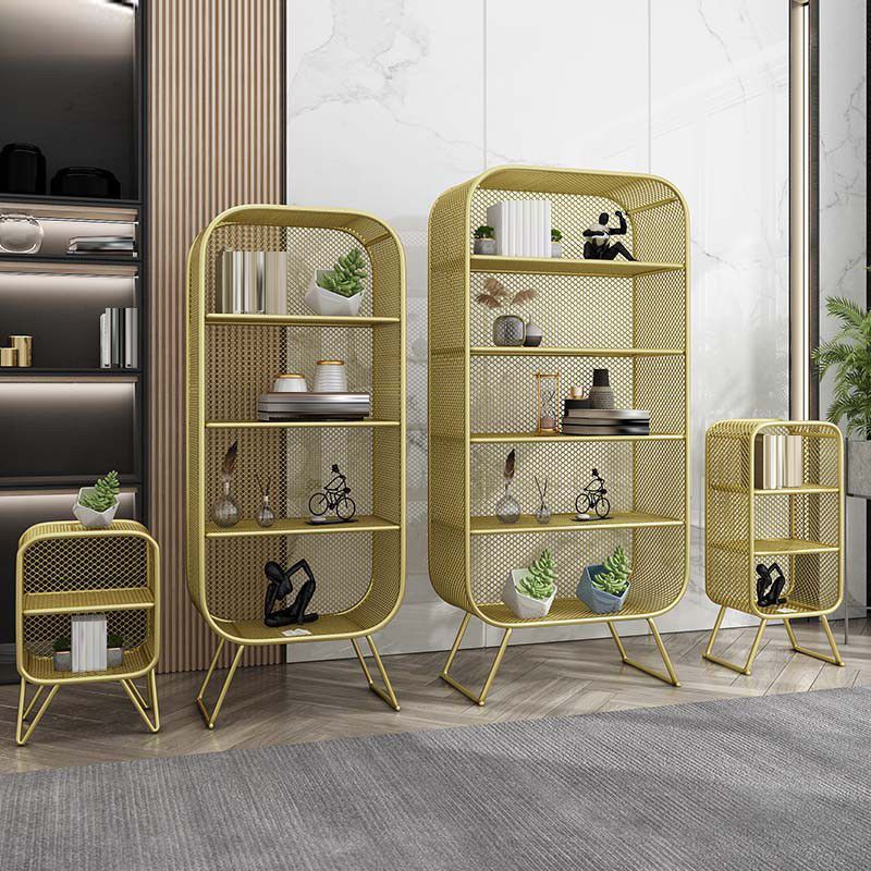 Scandinavian Antique Finish Shelf Bookcase Metal Standard Bookshelf