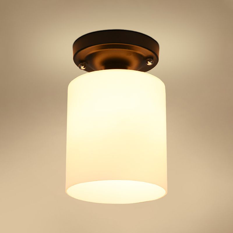 Éclairage de plafond classique de salle à manger de lumière de bâti de plafond en verre à tête unique