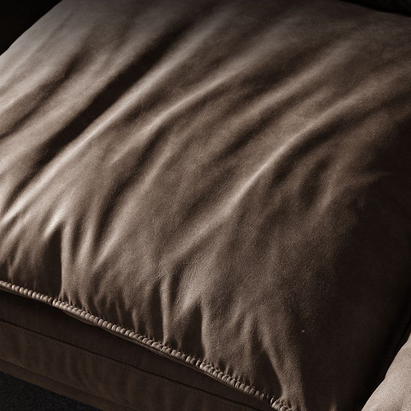 Fabric Pillow Top Arm Sectional Sofa 37.4"High Cushion Back Sofa,Brown