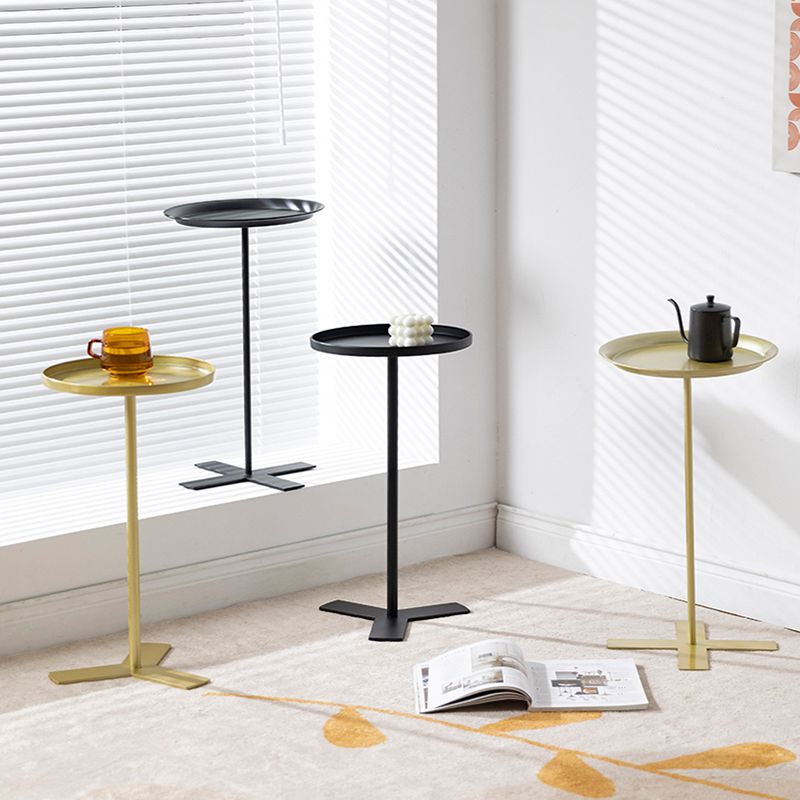 Round Pedestal Mid-Century End Table Minimalist Side End Table