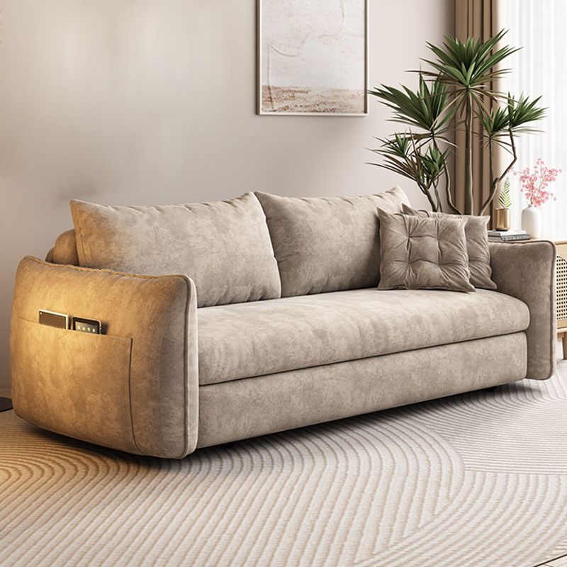 Glam Style Futon Sleeper Sofa Bed Living Room Square Arms Sofa Futon