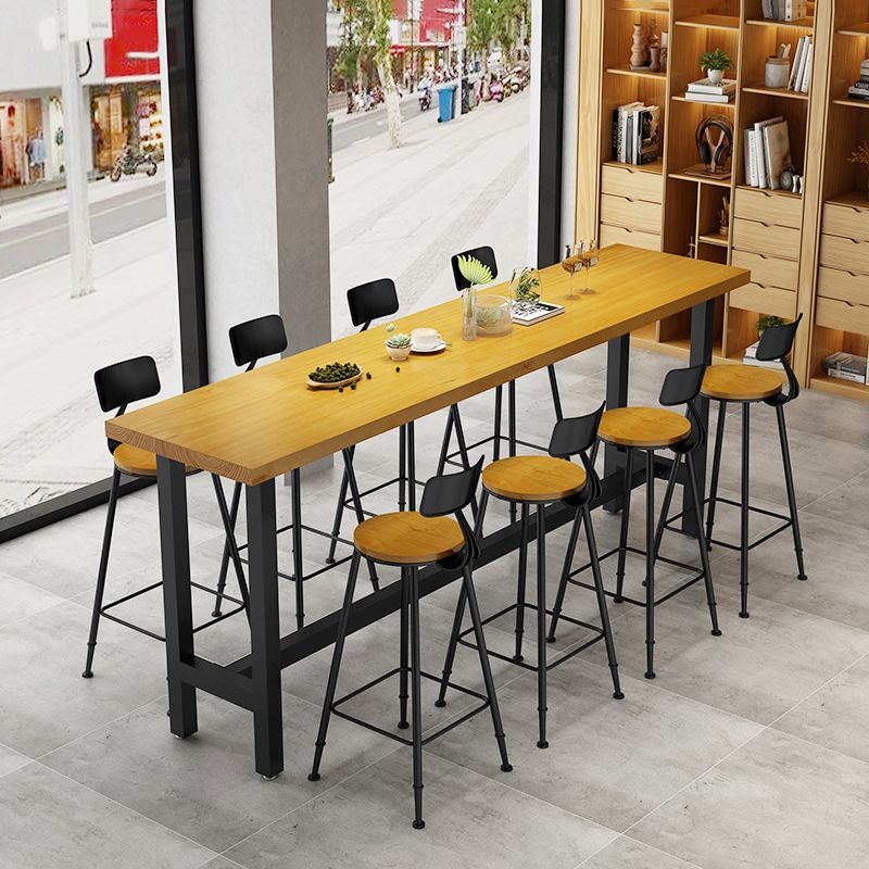 Modern Style 1/9 Pieces Bar Table Set Rectangle Pine Wood Counter Table for Cafe