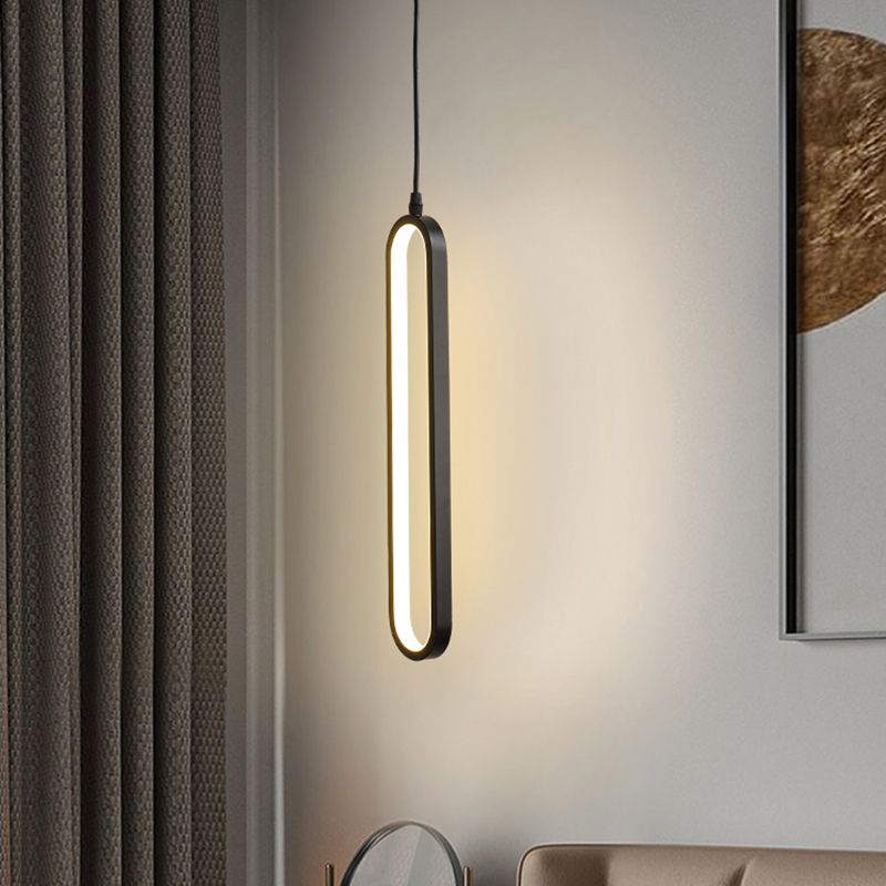 Geometrische hangende hanglamp moderne stijl metalen led zwart hangend plafondlicht