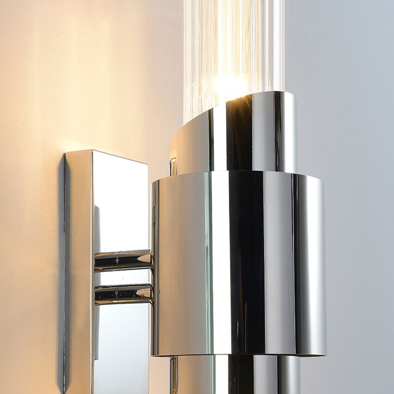 Minimalismo de vidrio biselado Minimalismo Luz de Luz Moderna Moderna de acero inoxidable Lámpara de montaje en pared LED de acero inoxidable