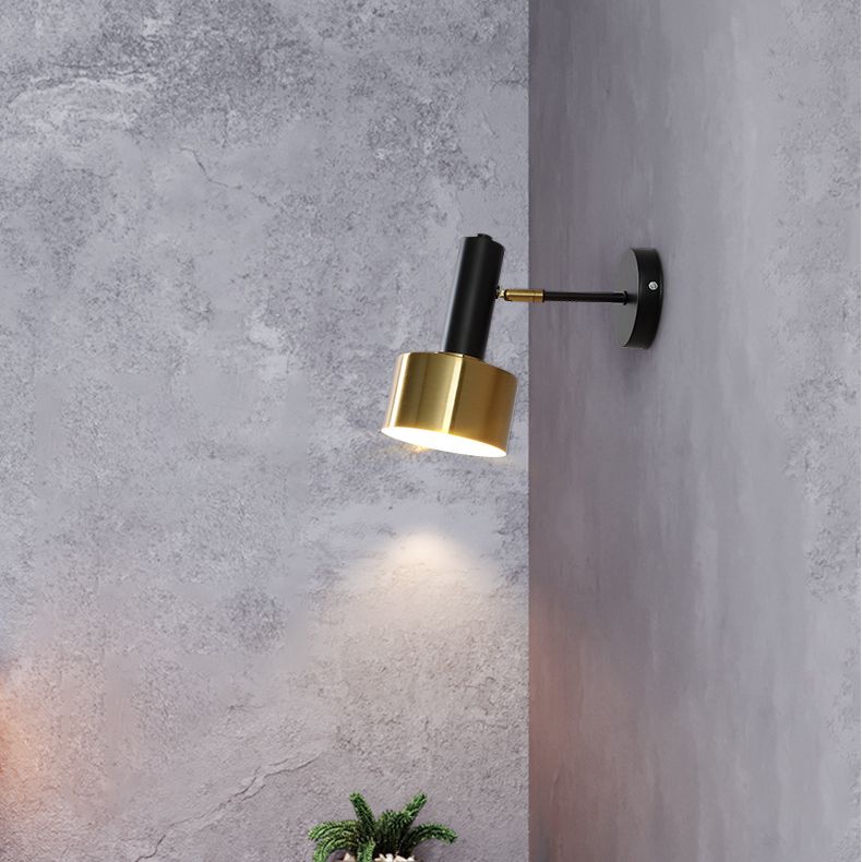Modern Luxury Cylindroid Hanging Wall Lamp Electroplate Metal Wall Sconce for Interior Spaces