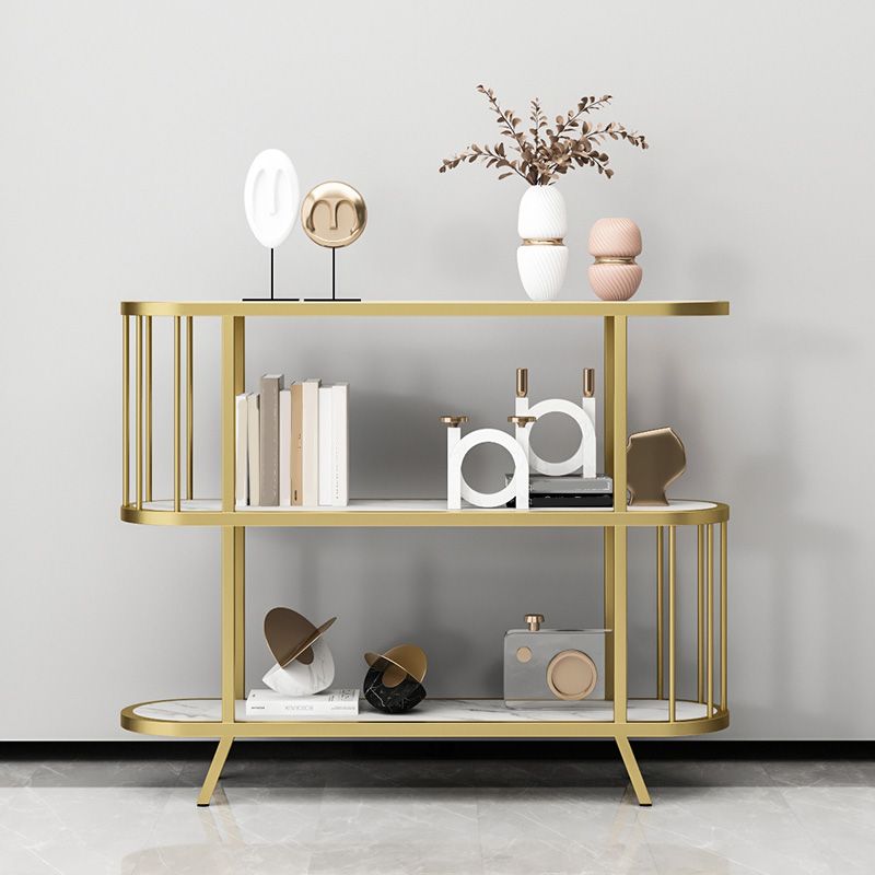 Modern Open Back Standard Bookshelf Metal Bookcase with Shelves for Study Room