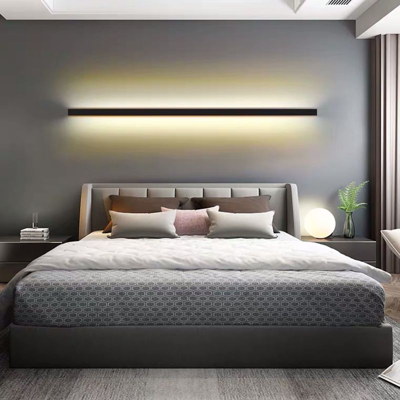 Metal Linear Shape Wall Mount Lighting Modern 1 Light Wall Mounted Light Fixtures