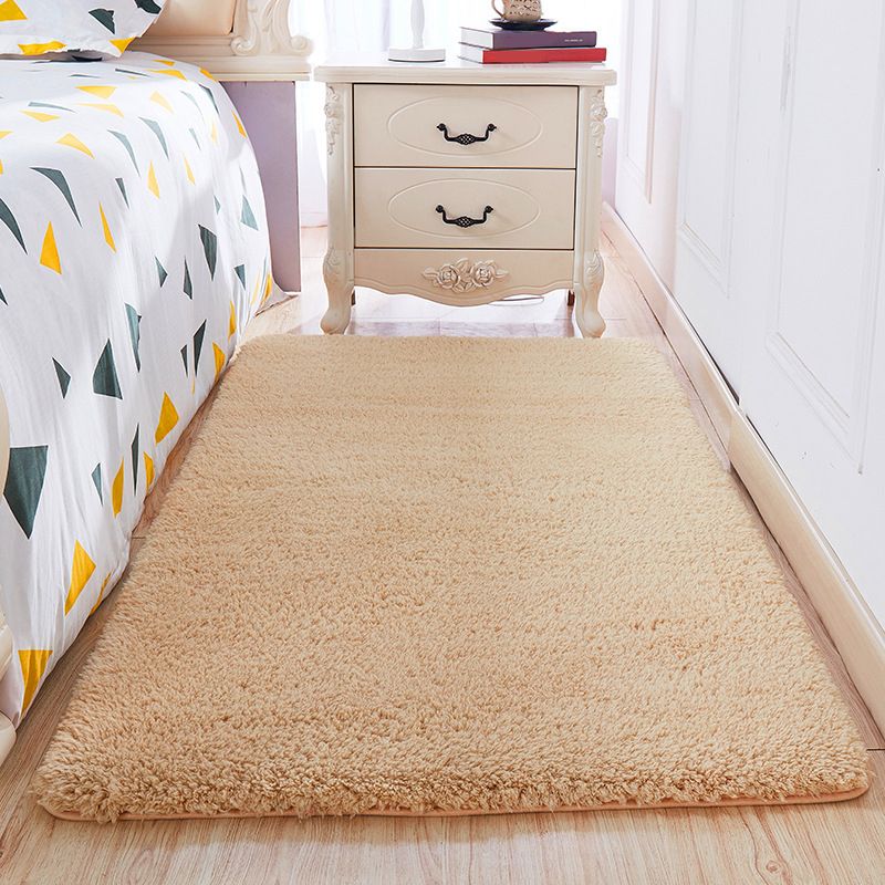 Casual Room Rug Multi-Color Solid Color Area Carpet Cotton Non-Slip Backing Washable Easy Care Rug