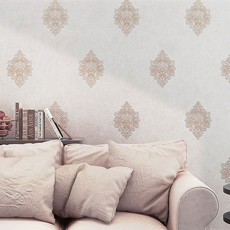 Luxury Wallpaper Roll 3D Print Damasque Non-Pasted Wall Art for Living Room, 57.1 sq ft.