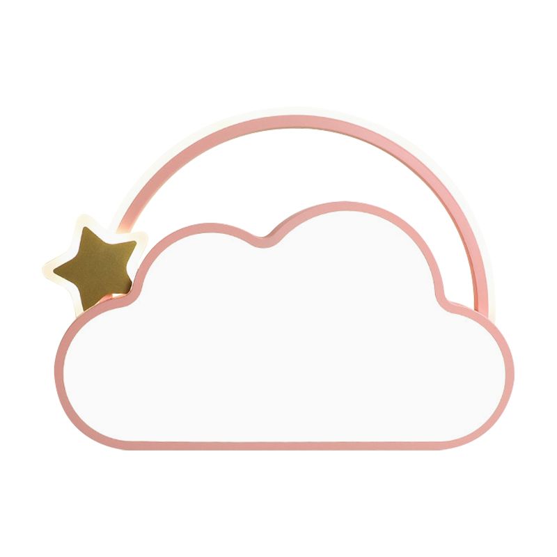 Wolk- en ster-plafondgemonteerd armatuur Eenvoudig roze/goud LED-inbouwlicht voor kinderslaapkamer