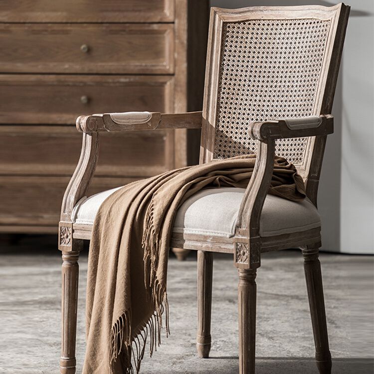 Fauteuil de salle à manger en bois avec coussin, chaise d'appoint à dossier ouvert pour la maison
