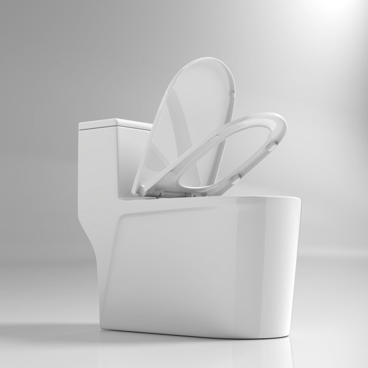 Modern Skirted Flush Toilet Ceramic Elong Floor Mount One-Piece Toilet