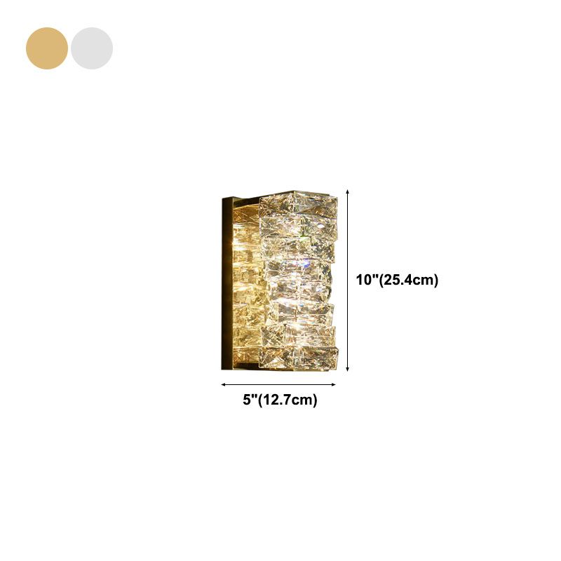 Modern Luxury LED Wall Sconce Crystal Rectangular Wall Lamp for Bedroom