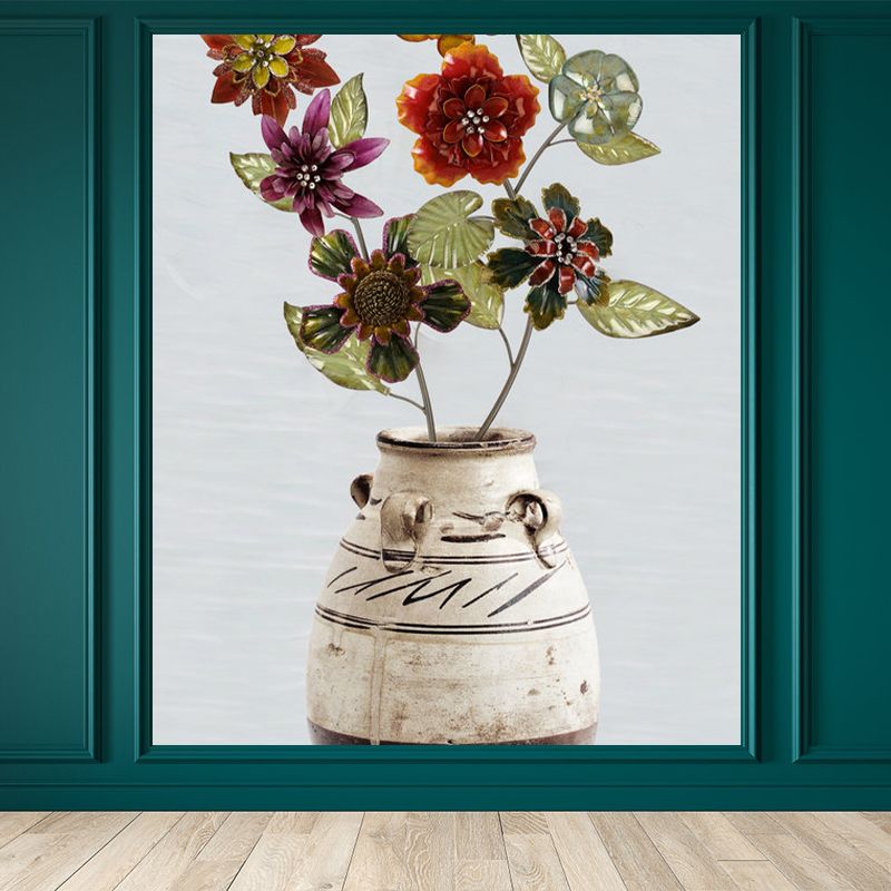 Stain Resistant Flower Arrangement Mural Non-Woven Modern Wall Decor for Girls Room