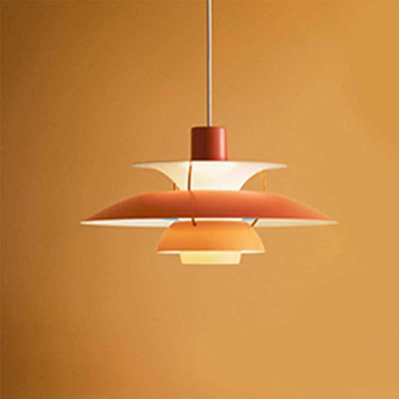 Nordic Style Hanging Light Colorful Metal Shade Pendent Lighting Fixture for Sitting Room