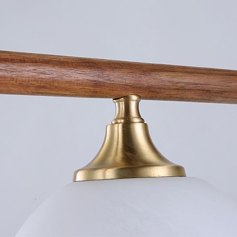 Modern Style Dome Shape Island Lights White Glass Island Lighting in Brown