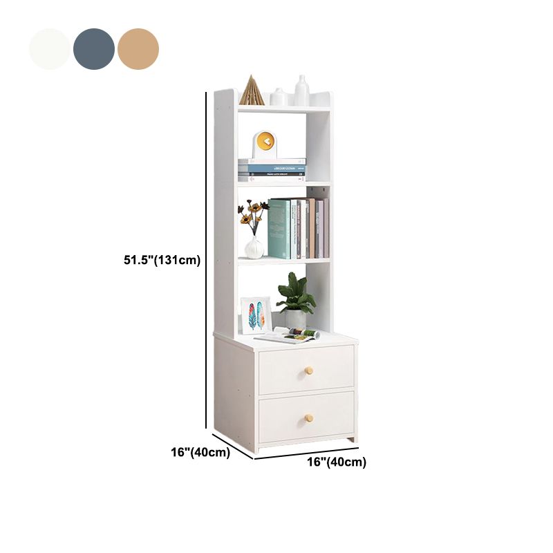 Engineered Wood Bookshelf Open Back Contemporary Bookcase for Home