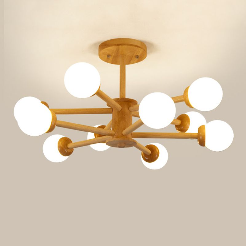 Wood Hanging Pendant Lights Modern Global Hanging Lamps for Living Room