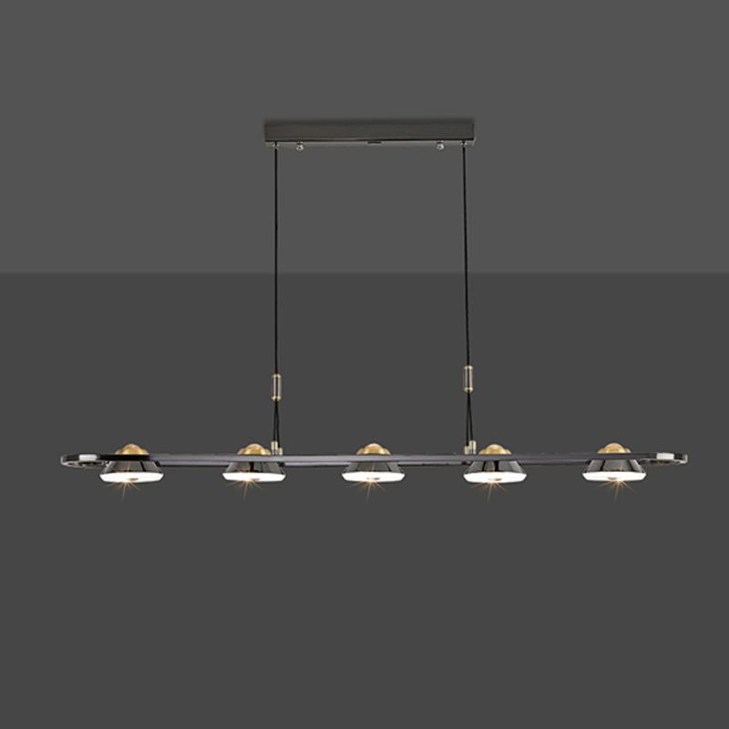 Black and Gold Hanging Light Modern Island Light Fixture with Metal for Dining Room