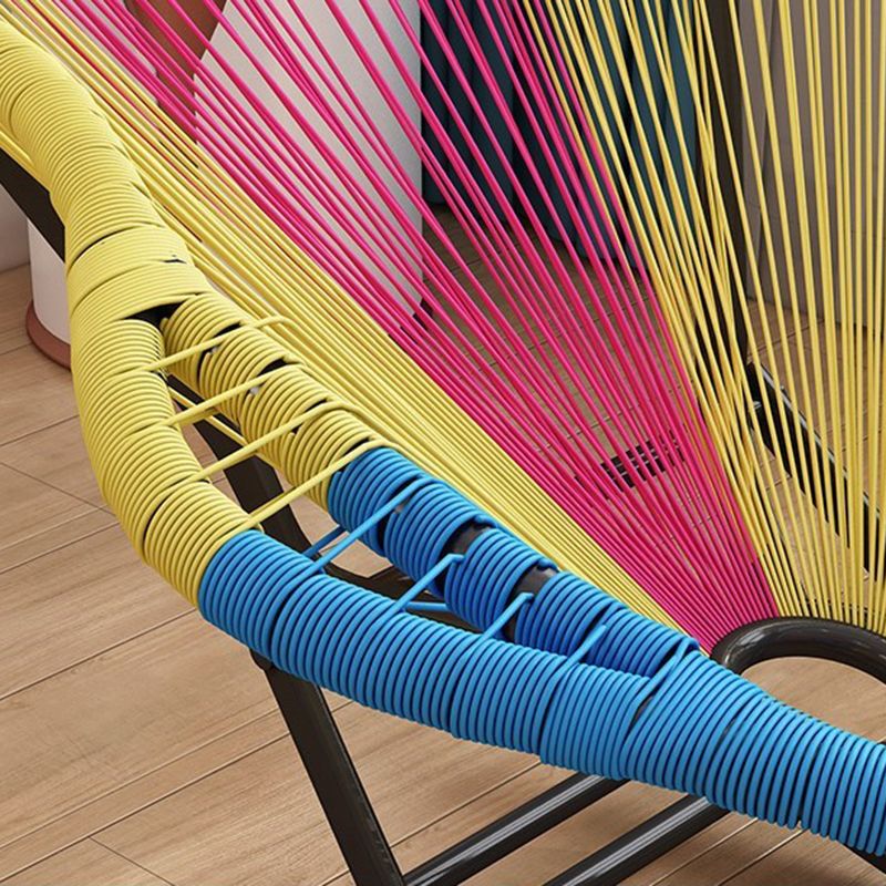 Contemporary Rocking Chair Woven Rope Rattan Rocking Chair in Living Room