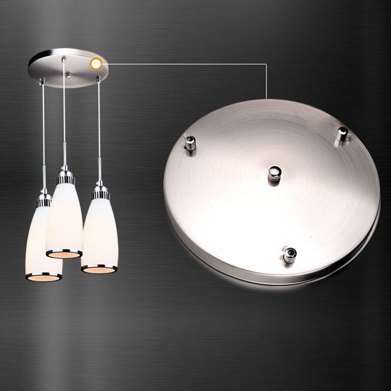 Glass Tapered Pendant Ceiling Light Minimalist Style Hanging Light Fixture in White