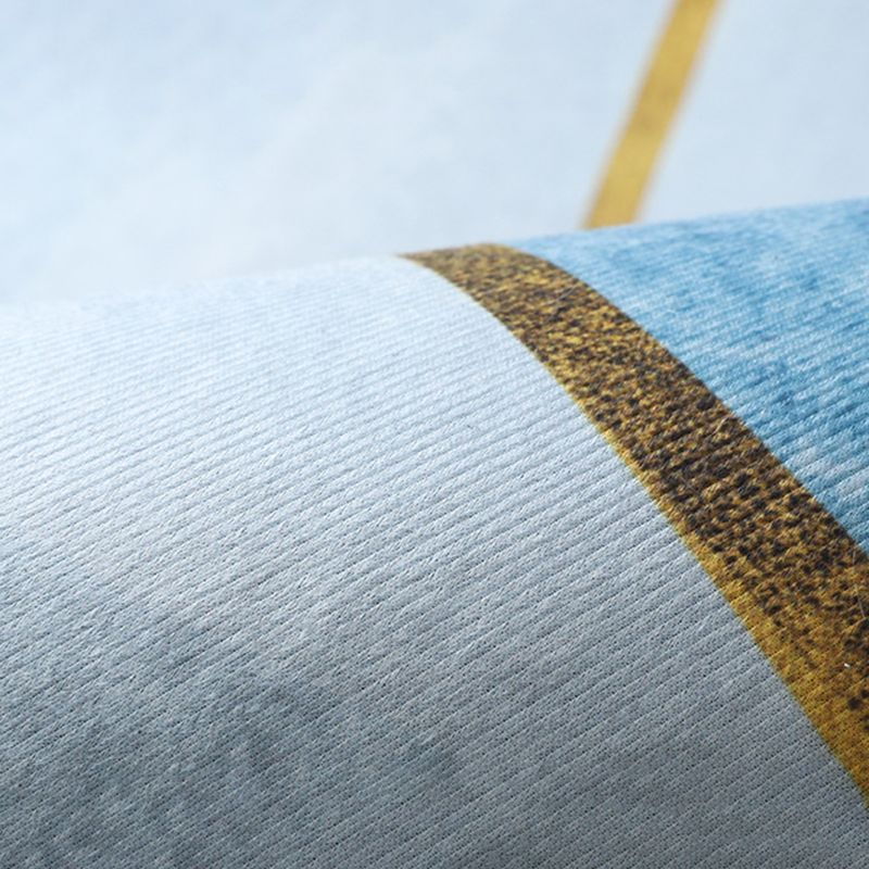 Abstract Style Indoor Rug Polyester Area Rug Stain Resistant for Living Room