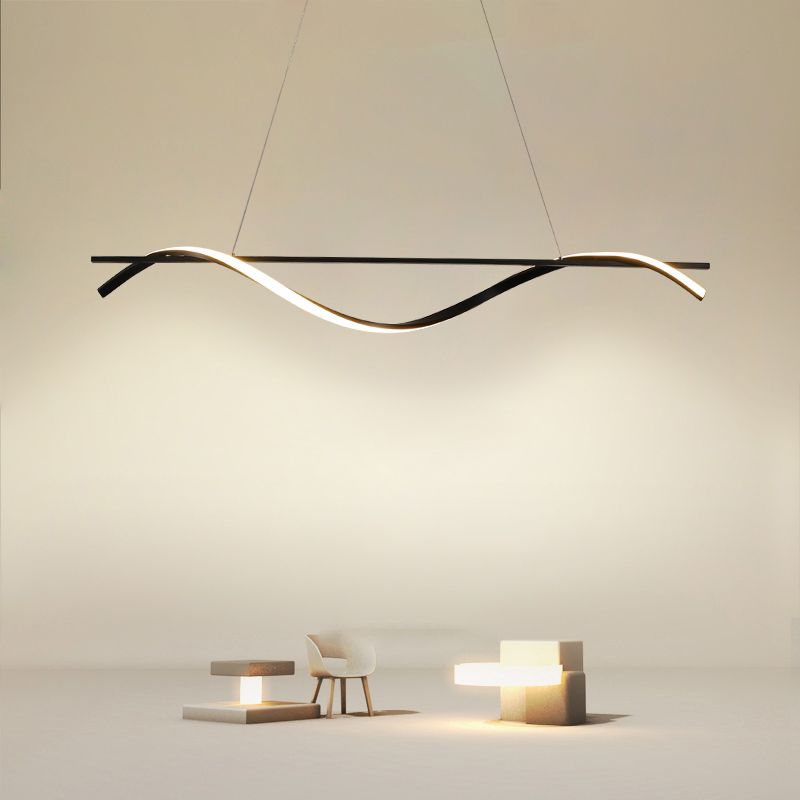 Luci a sospensione moderna nera Luci lampadari minimalisti per soggiorno