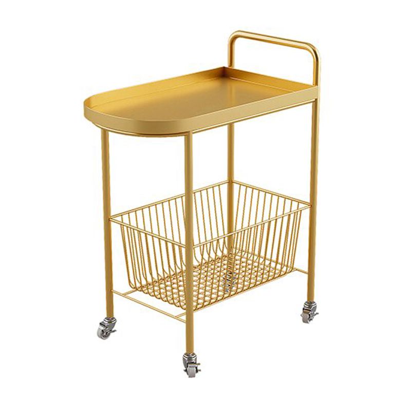 23.6" Tall Mid-Century Style Side Table Metal Double Tier Side End Table