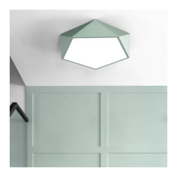 Plafonnier encastré pentagone nordique en métal LED pour chambre à coucher