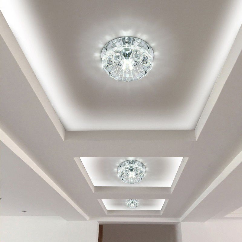 Luminaire de plafond géométrique à montage encastré contemporain avec trou de 2 à 3,5 po de diamètre