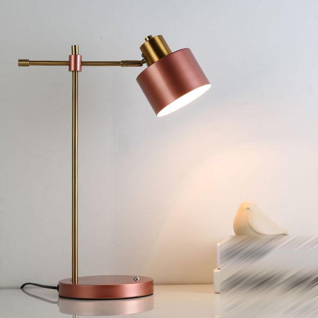 Contemporary Style Night Table Lamp Metal Shade Table Light for Bedroom