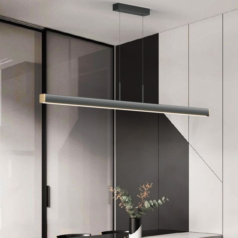 Contemporary Linear LED Chandelier Light Fixtures Restaurant Hanging Chandelier