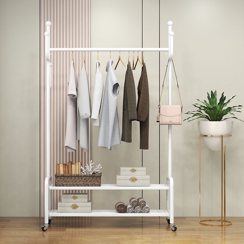 Industrial Style Coat Rack Metal Free Standing Hooks Design Coat Rack on Wheels