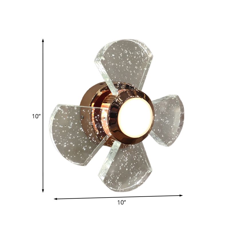 Conception de ventilateur Facet Verre transparent Murce de mur à LED moderne Corridor mural Éclairage