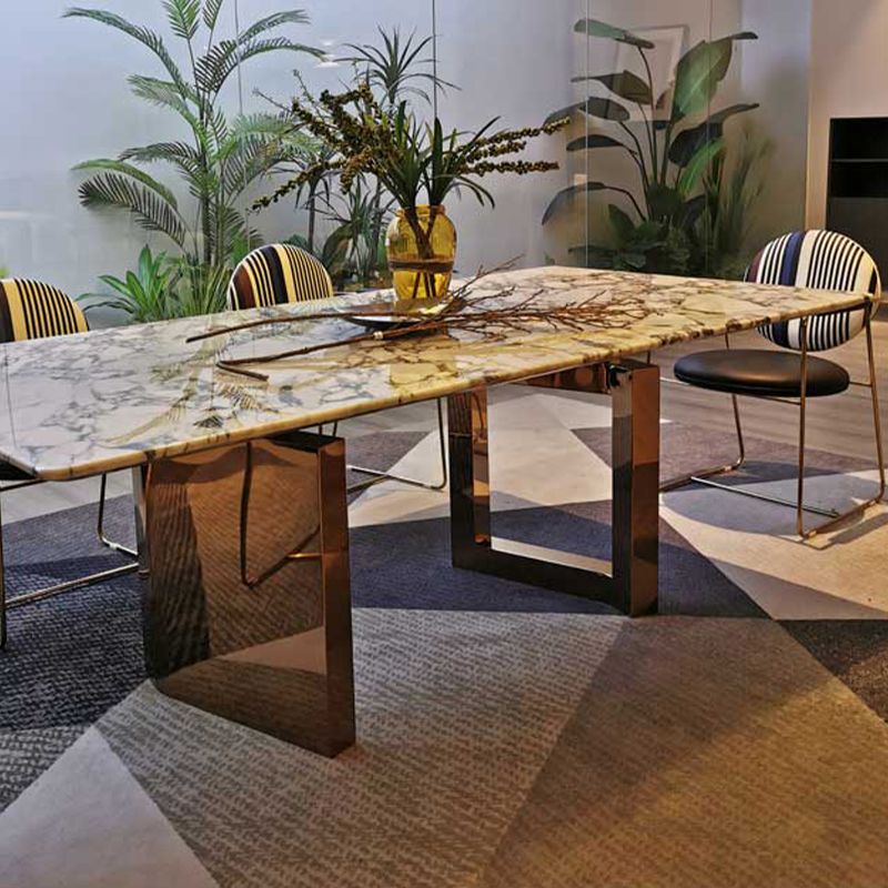 Rectangle Sled Base Dining Room Table Contemporary Dining Table