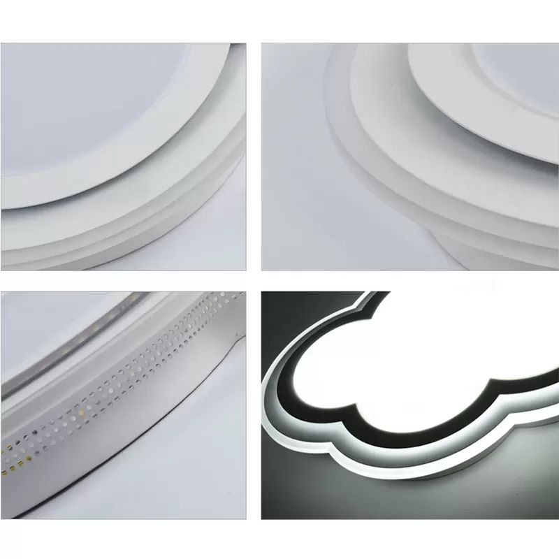 Plafonnier en forme de nuage en acrylique, plafonnier de style simple, finition blanche, pour adolescent